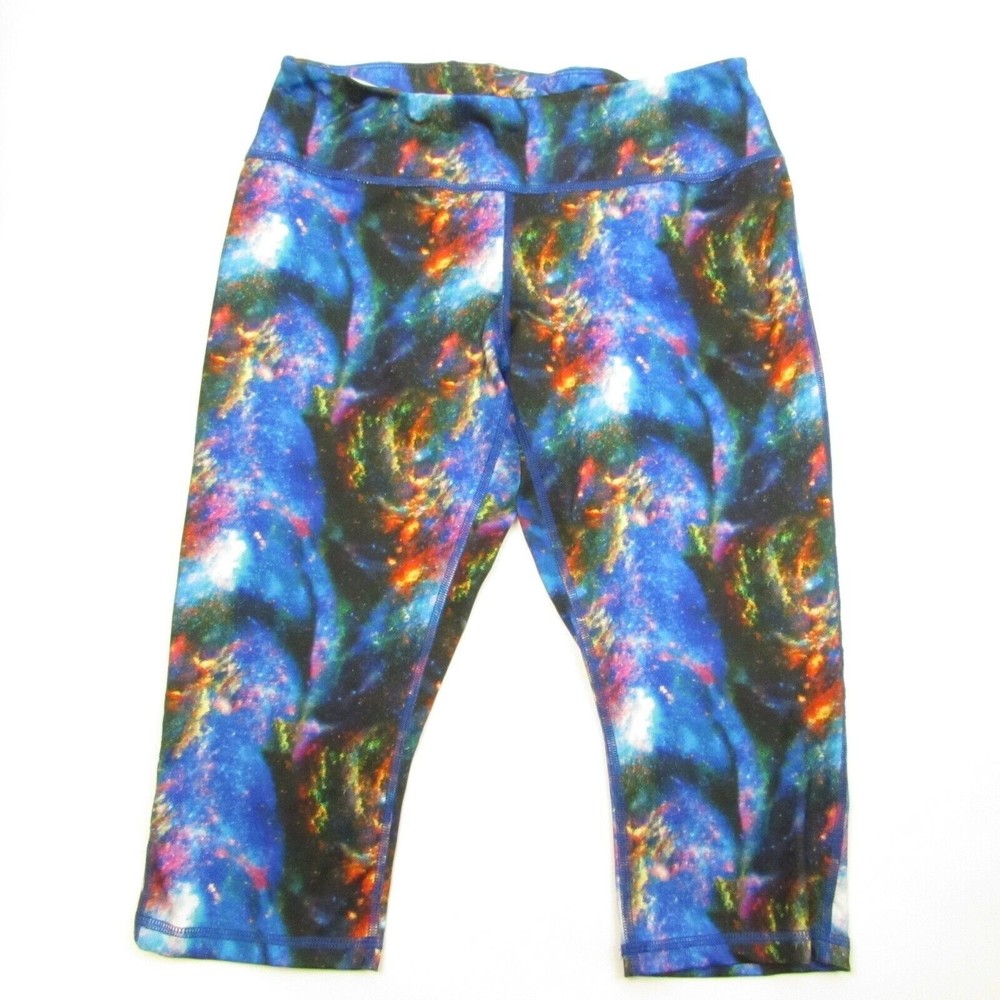Z by Zella Bright Multicolor Capri Leggings Size L Cropped Rainbow Activewear